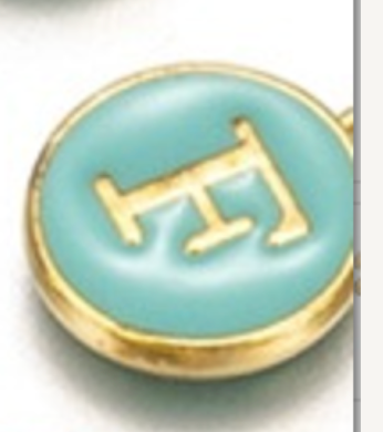 Turquoise Green Initial Letter Charms - Add On to Necklace
