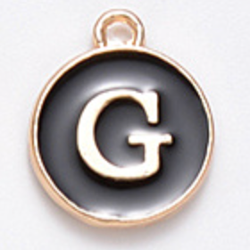 Black Initial Letter Charms - Add On to Necklace