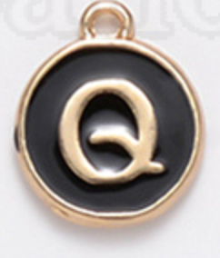 Black Initial Letter Charms - Add On to Necklace