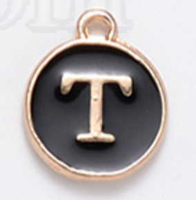 Black Initial Letter Charms - Add On to Necklace