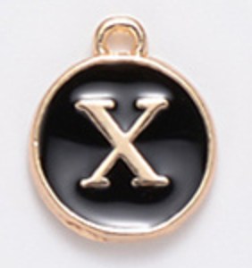 Black Initial Letter Charms - Add On to Necklace