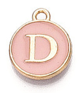 Pink Initial Letter Charms - Add On to Necklace