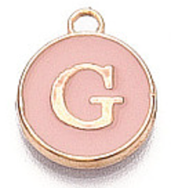 Pink Initial Letter Charms - Add On to Necklace
