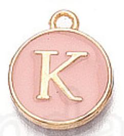 Pink Initial Letter Charms - Add On to Necklace