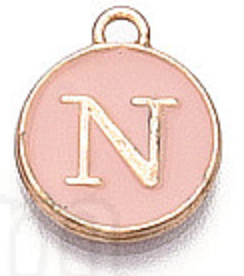 Pink Initial Letter Charms - Add On to Necklace