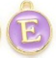 Lavender Initial Letter Charms - Add On to Necklace