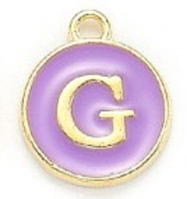 Lavender Initial Letter Charms - Add On to Necklace