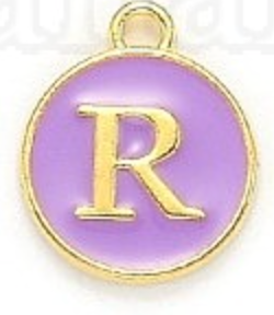 Lavender Initial Letter Charms - Add On to Necklace