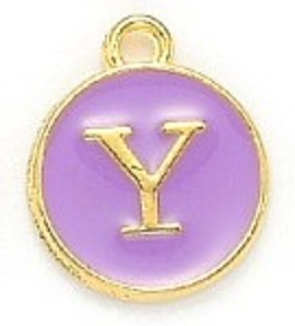 Lavender Initial Letter Charms - Add On to Necklace