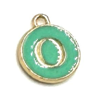 Turquoise Green Initial Letter Charms - Add On to Necklace