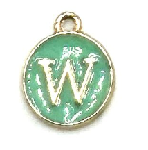 Turquoise Green Initial Letter Charms - Add On to Necklace