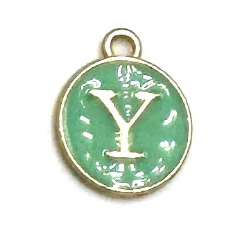 Turquoise Green Initial Letter Charms - Add On to Necklace