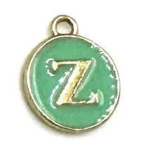 Turquoise Green Initial Letter Charms - Add On to Necklace