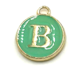 Turquoise Green Initial Letter Charms - Add On to Necklace