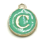 Turquoise Green Initial Letter Charms - Add On to Necklace