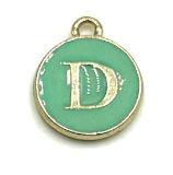 Turquoise Green Initial Letter Charms - Add On to Necklace