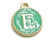 Turquoise Green Initial Letter Charms - Add On to Necklace