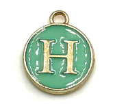 Turquoise Green Initial Letter Charms - Add On to Necklace