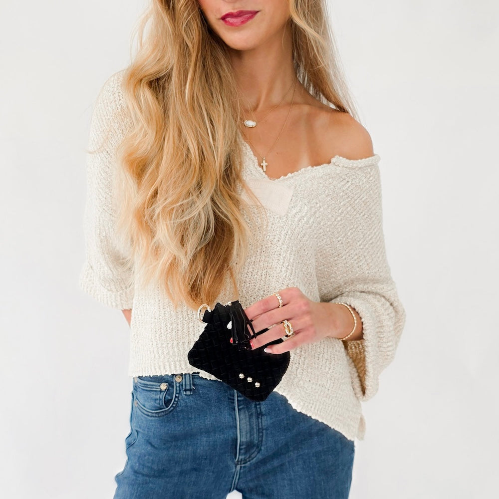 Suede Paris Card Wallet-Wallet-Pretty Simple