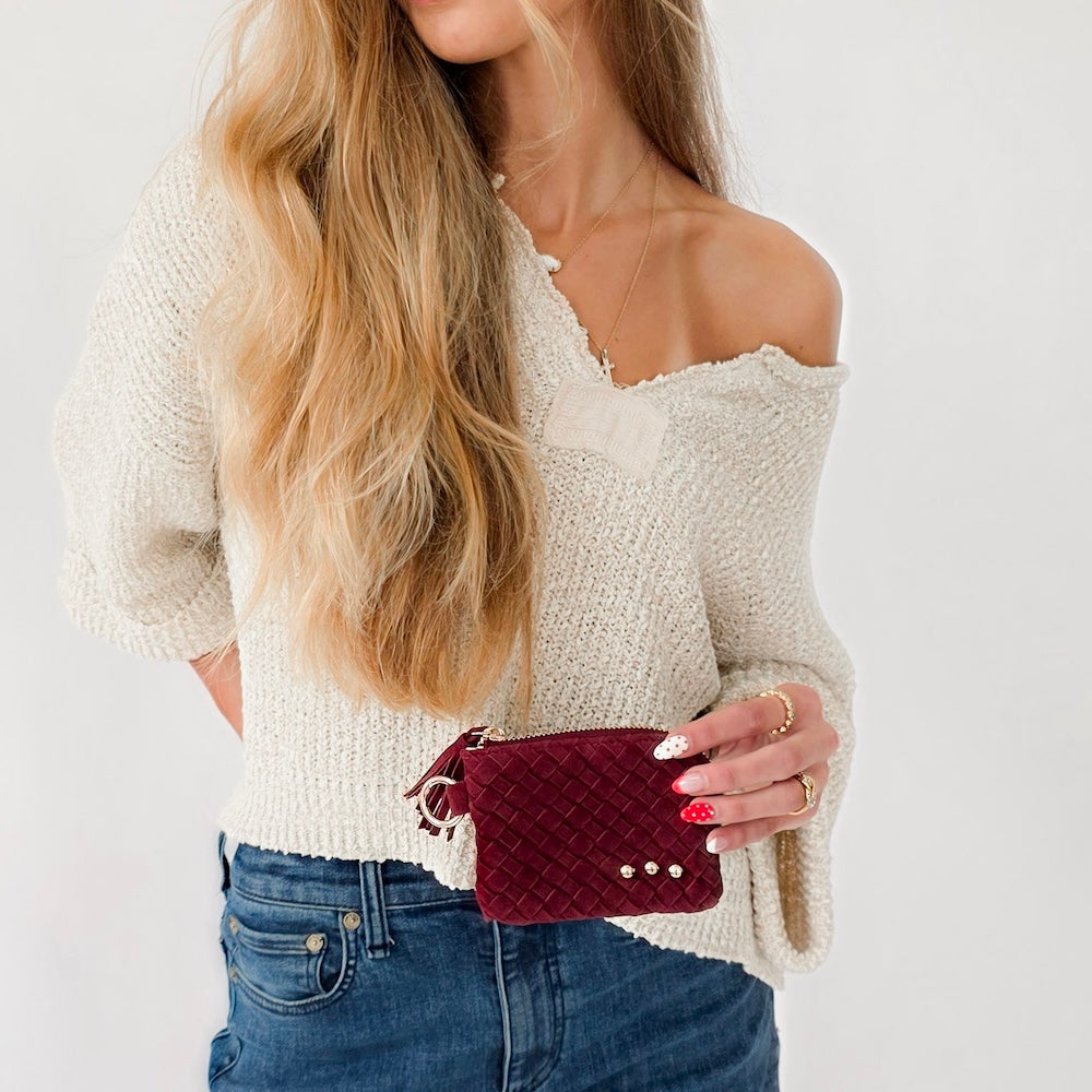 Suede Paris Card Wallet-Wallet-Pretty Simple