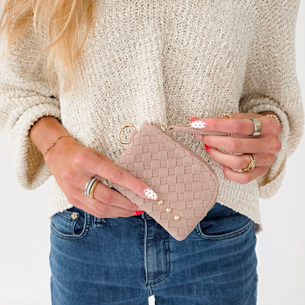 Suede Paris Card Wallet-Wallet-Pretty Simple