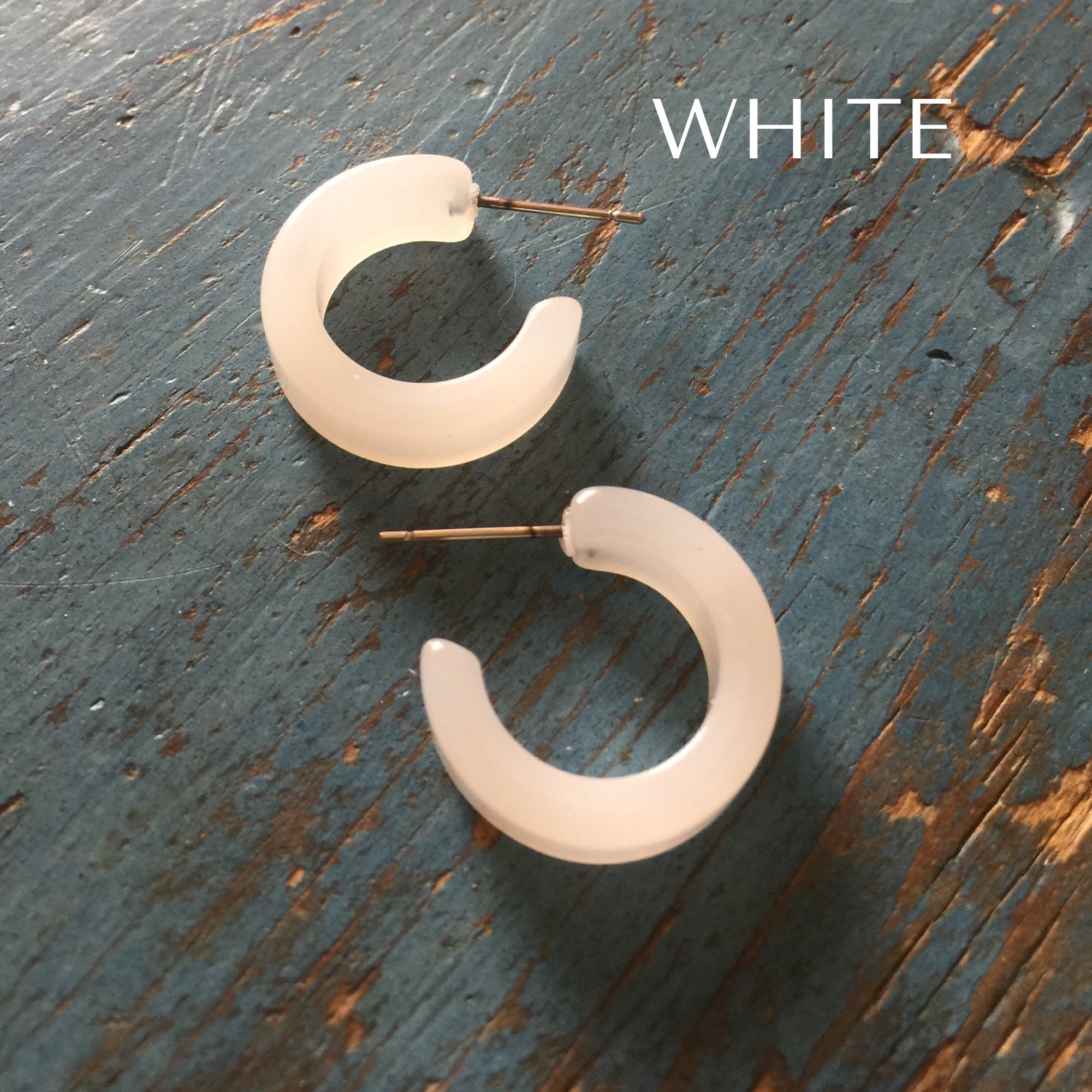 Hugger Moonglow Lucite Hoop Earrings