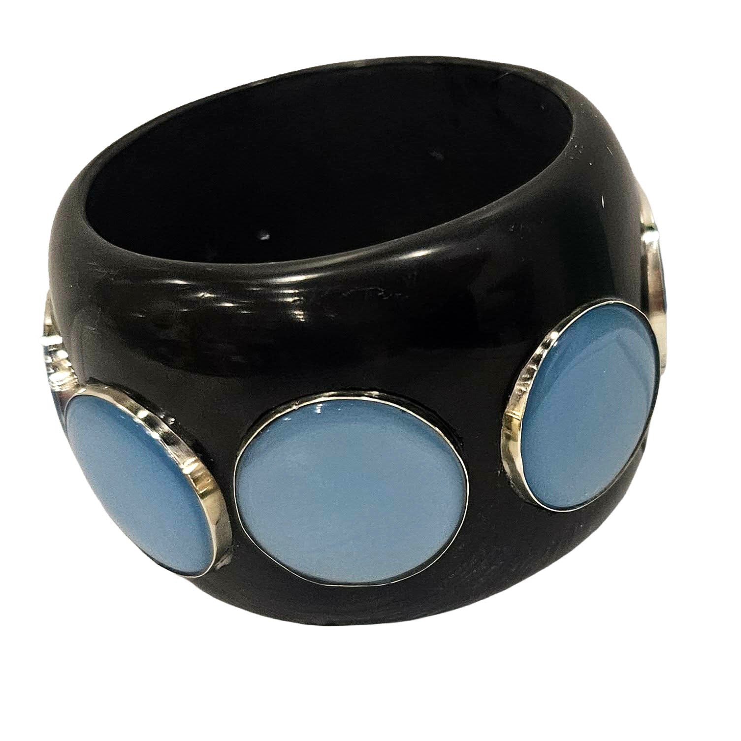 Black & Ice Blue Moonglow Bangle