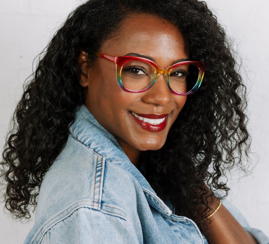 Fiona Readers Glasses Light Blocking - Rainbow Ombré