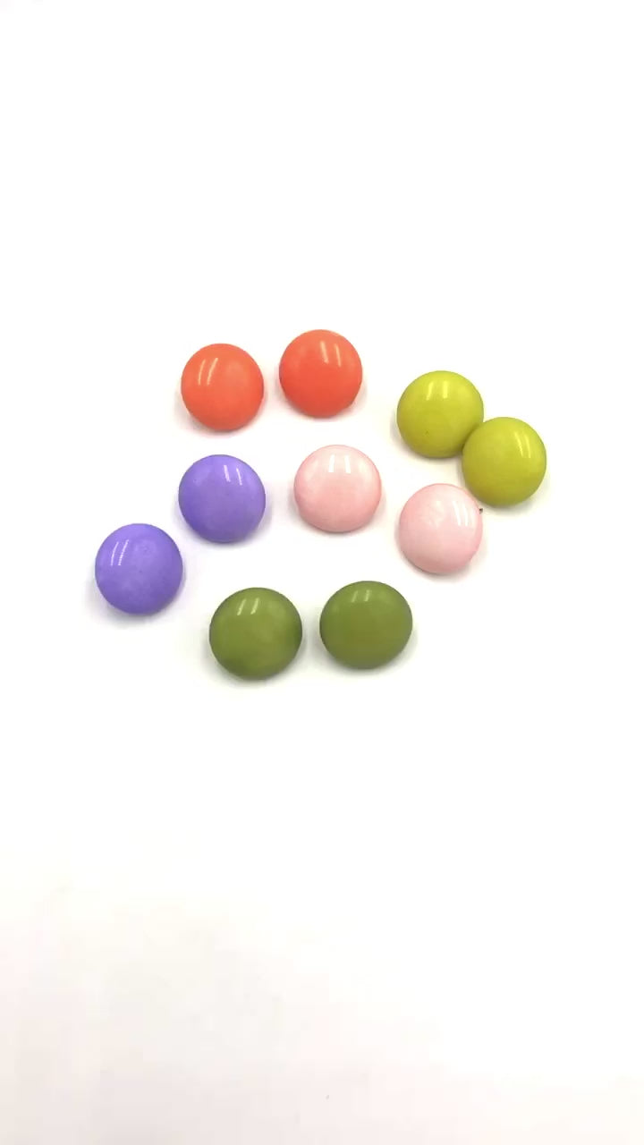 video of colorful retro button stud earrings