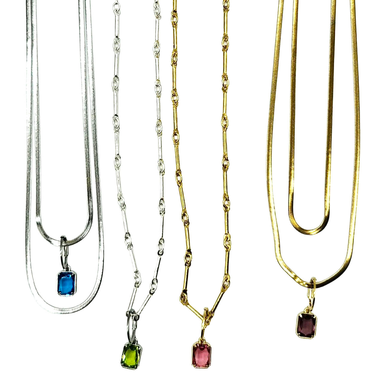 Interchangeable Glass Charm Party - Necklace & Earrings