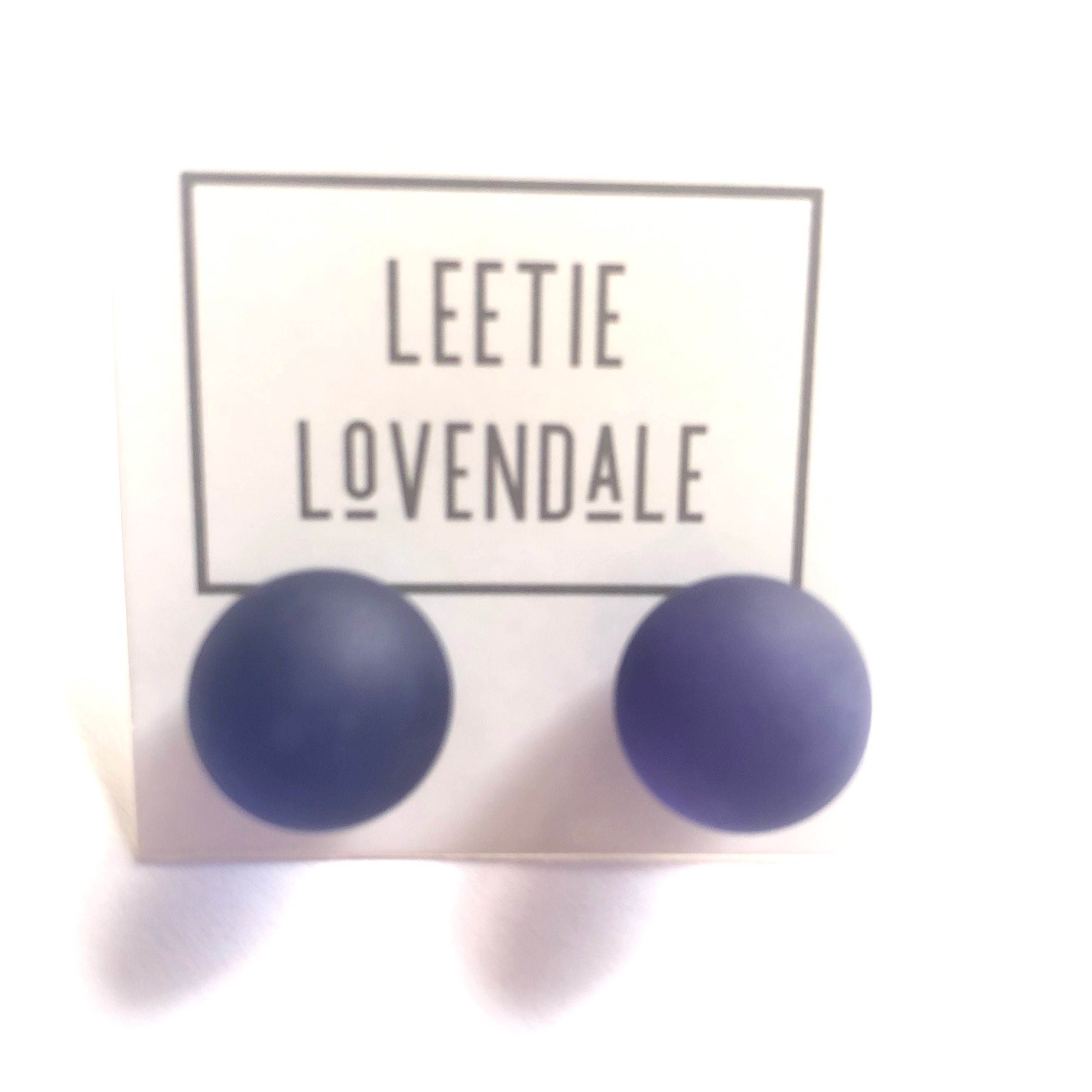 Cobalt Frosted Jumbo Ball Stud Earrings