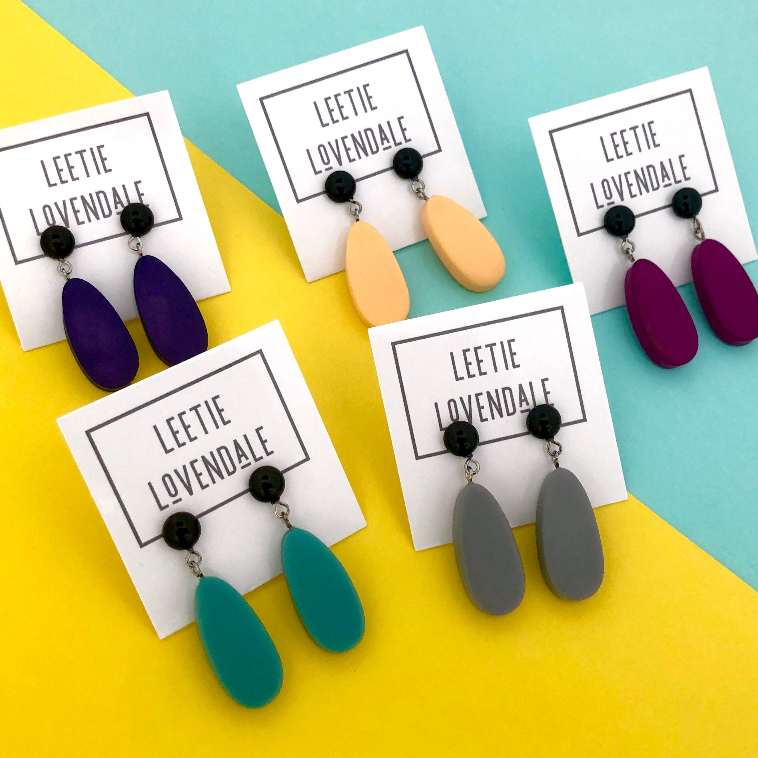 colorful matte earrings