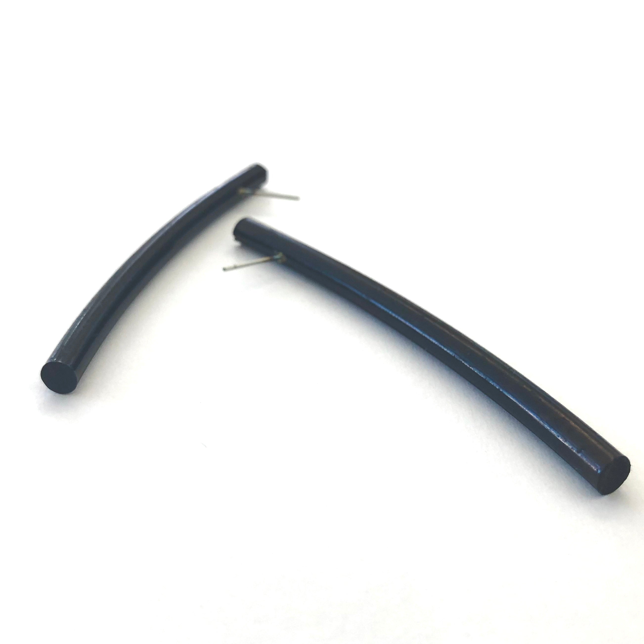 stick black earrings