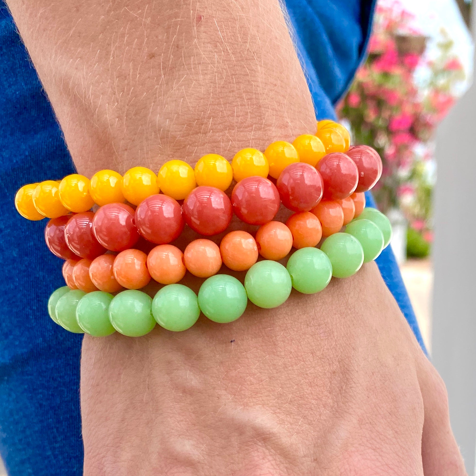 coral citrus bracelets