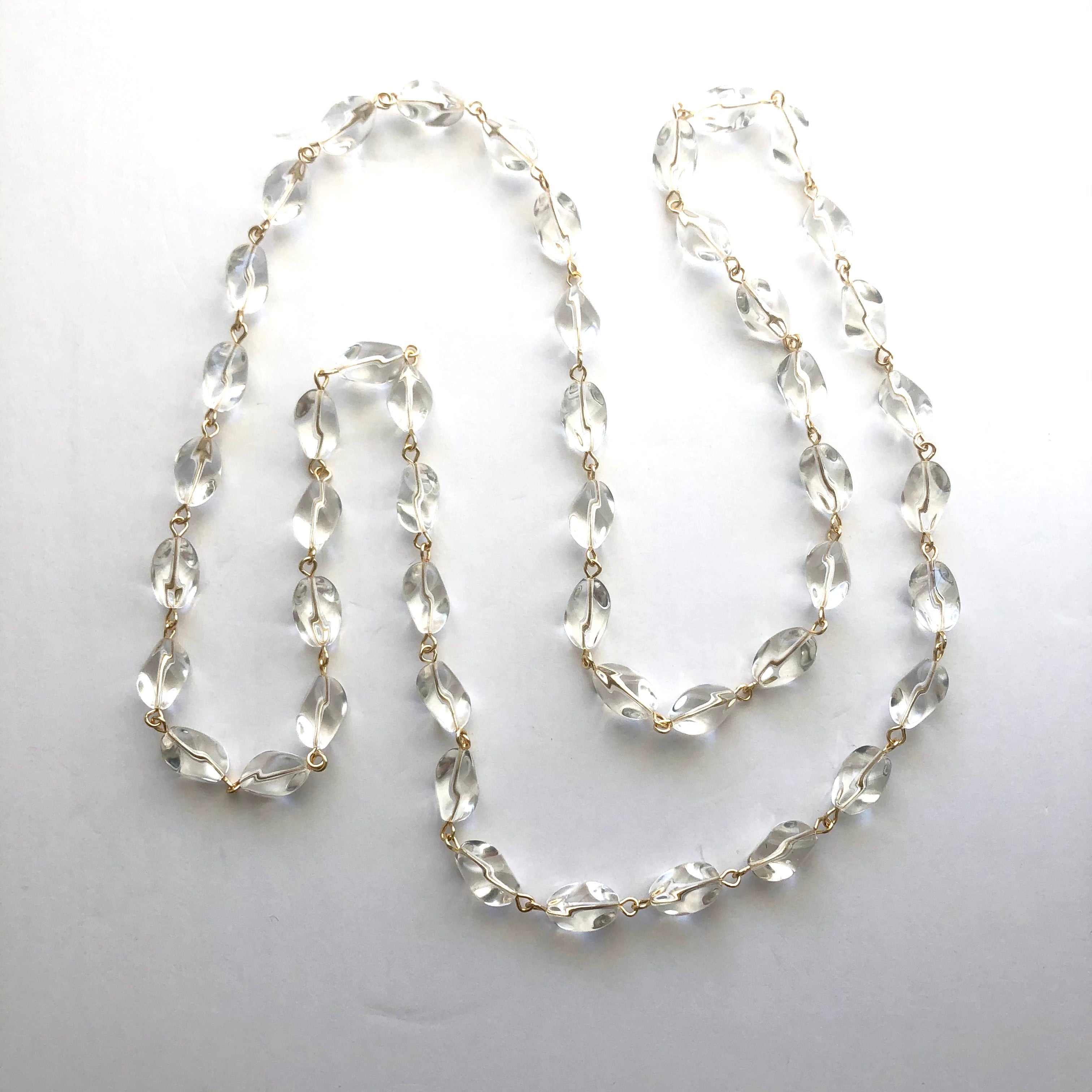 clear long necklace