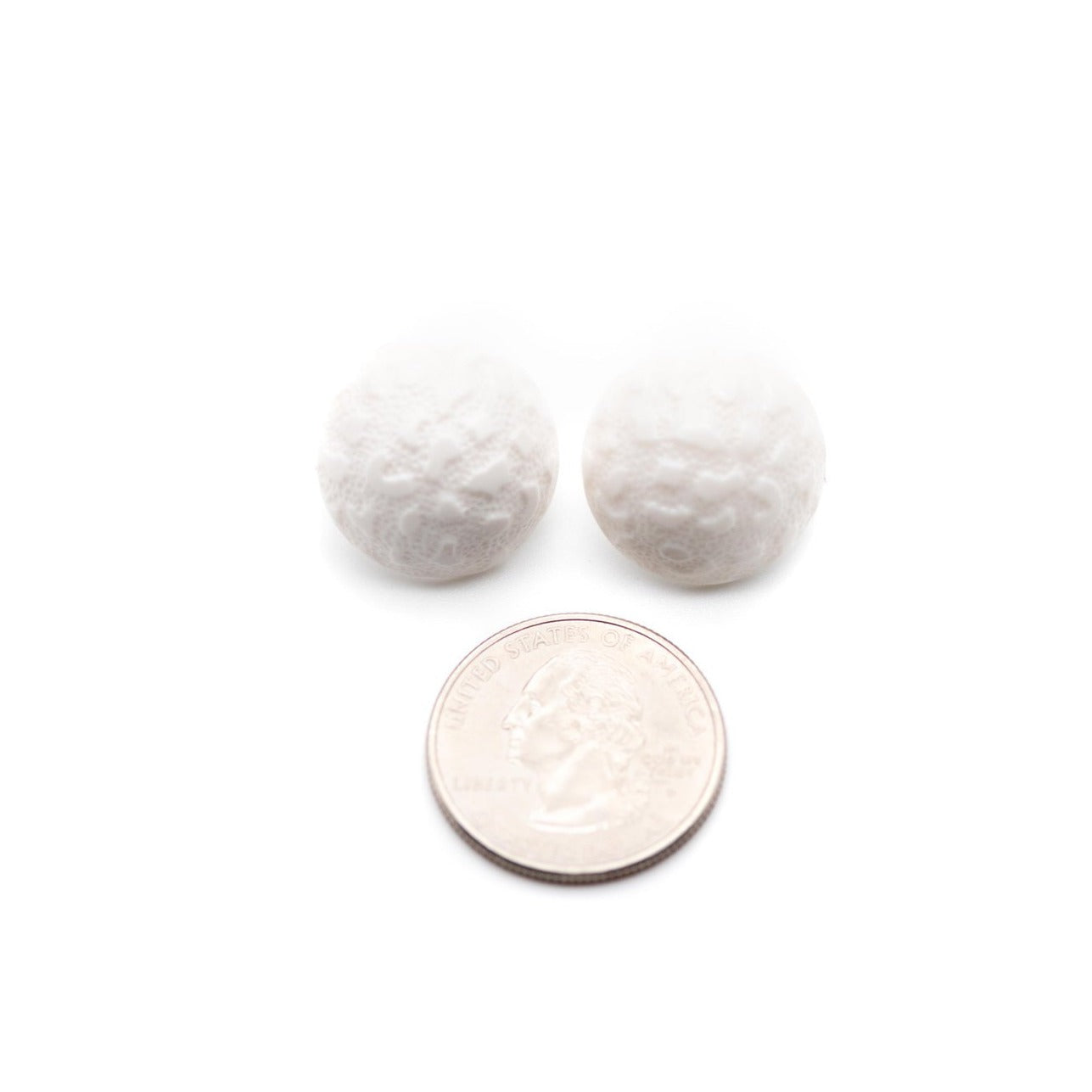 textured white earrings