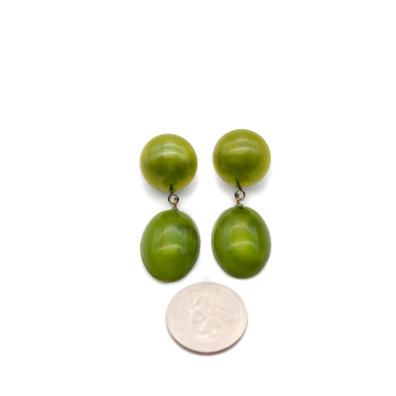green statement earrings