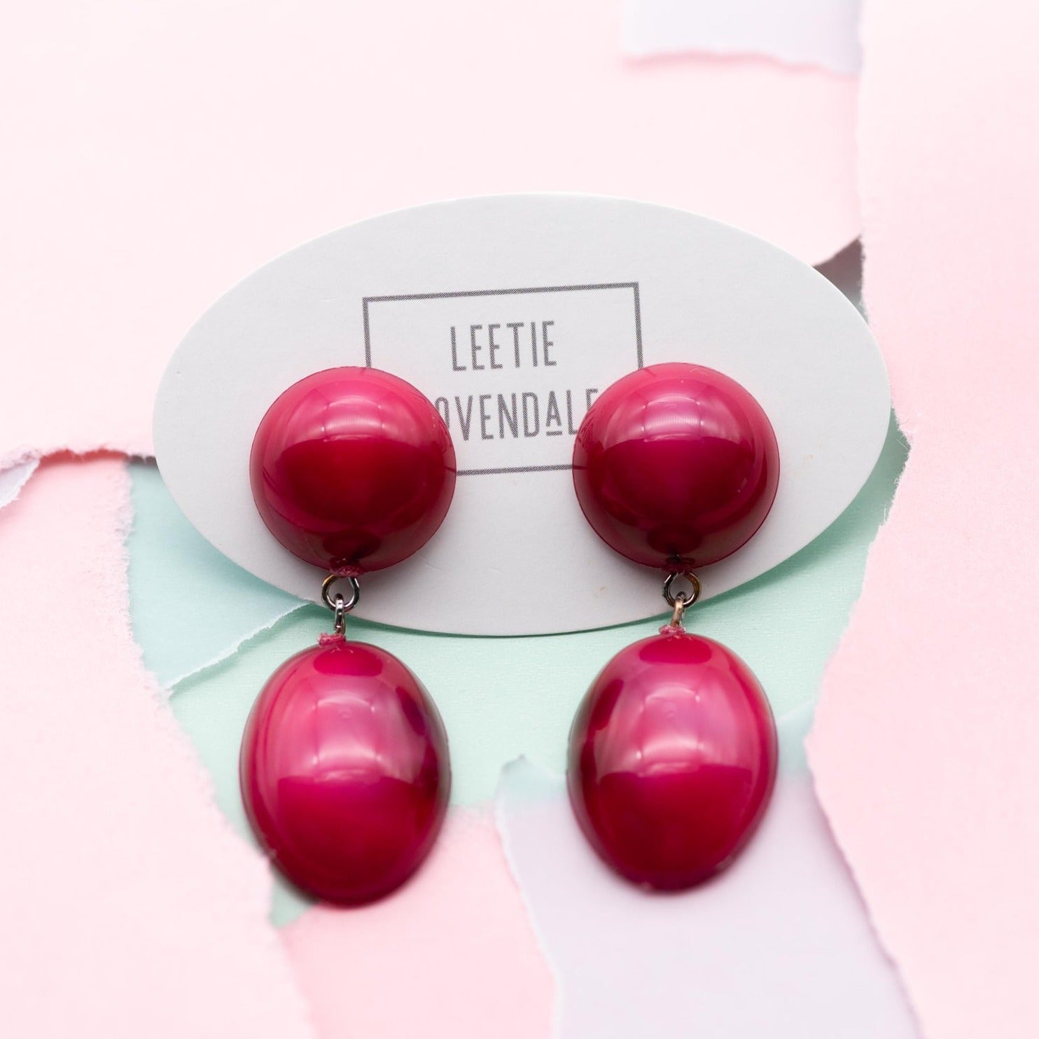 magenta earrings