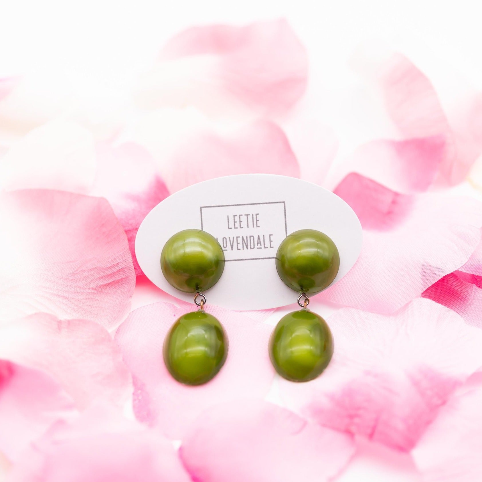 green aura glow earrings