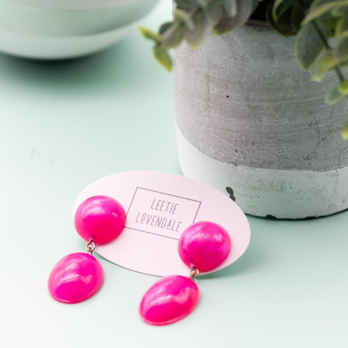 fuchsia statement earrings