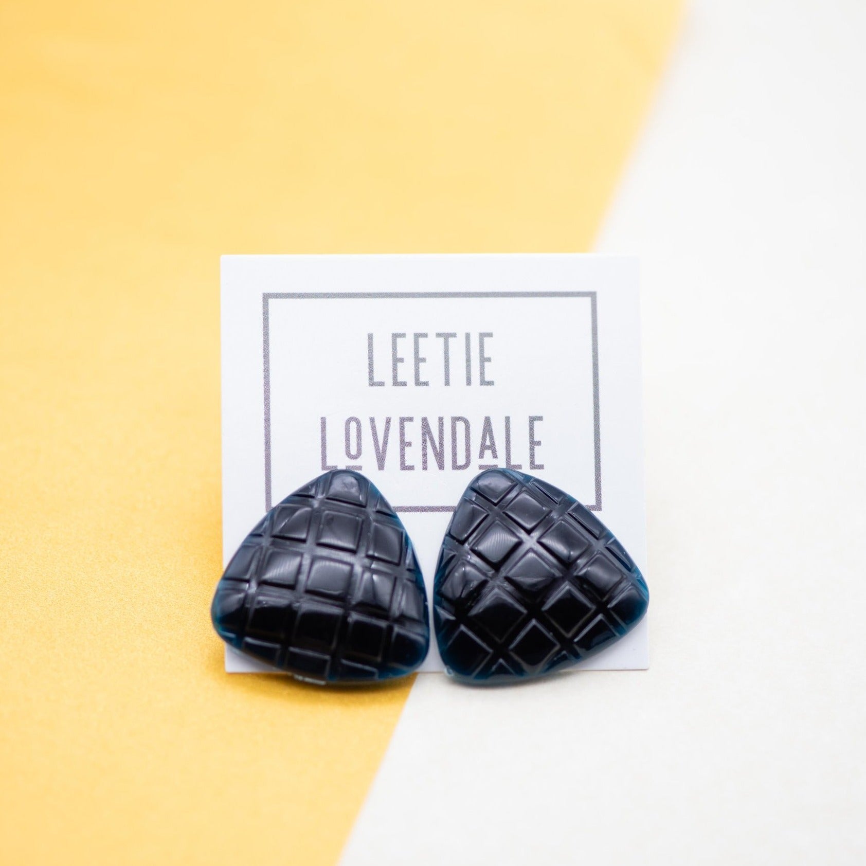 hatched stud earrings