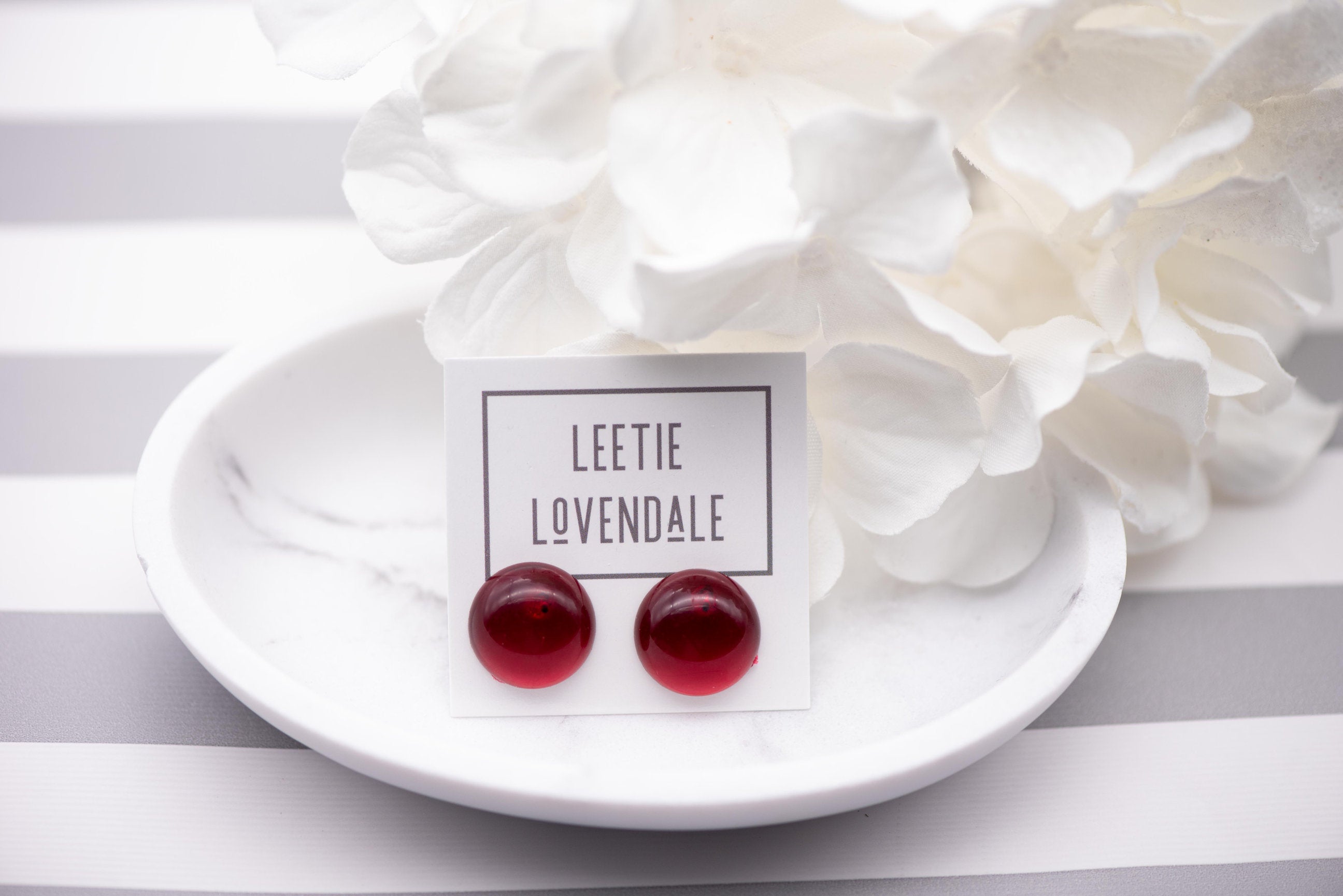 red acrylic earrings