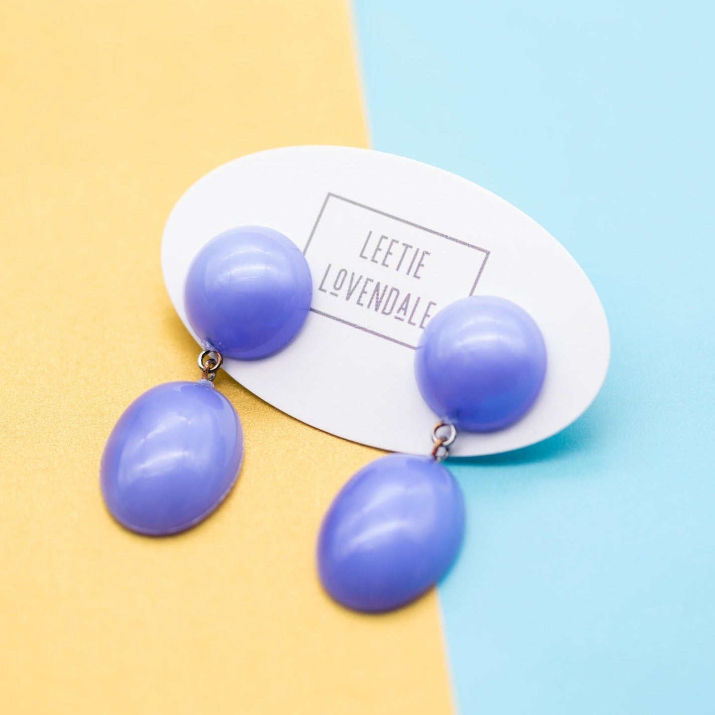 light purple statement earrings