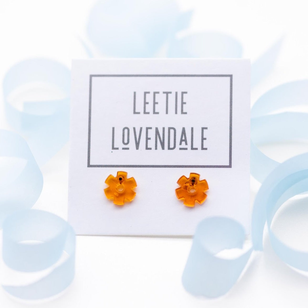 topaz flower stud earrings