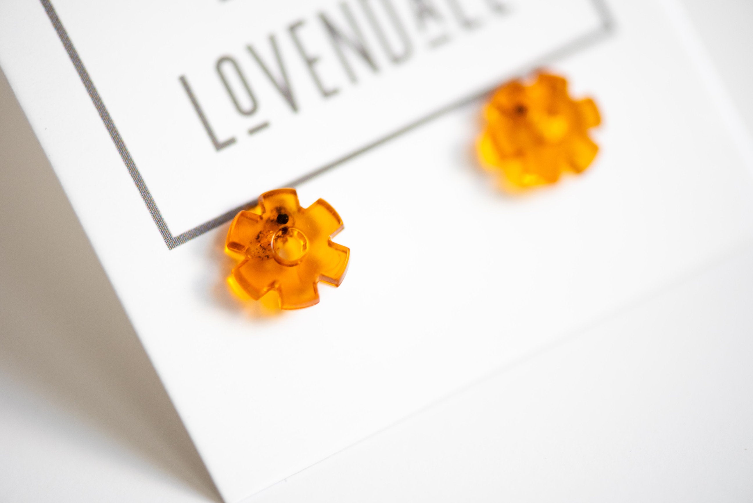 amber acrylic studs