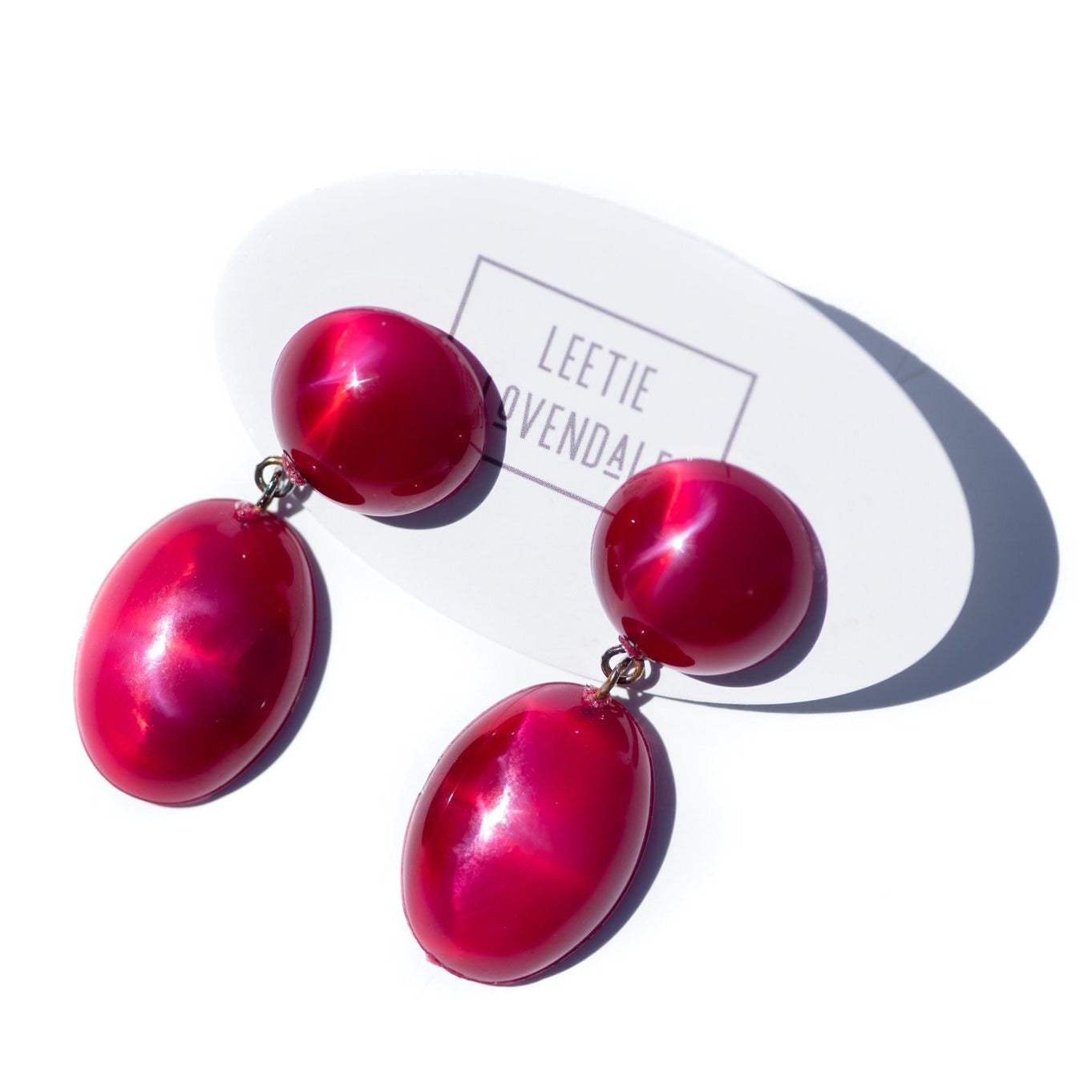 maroon aura earrings