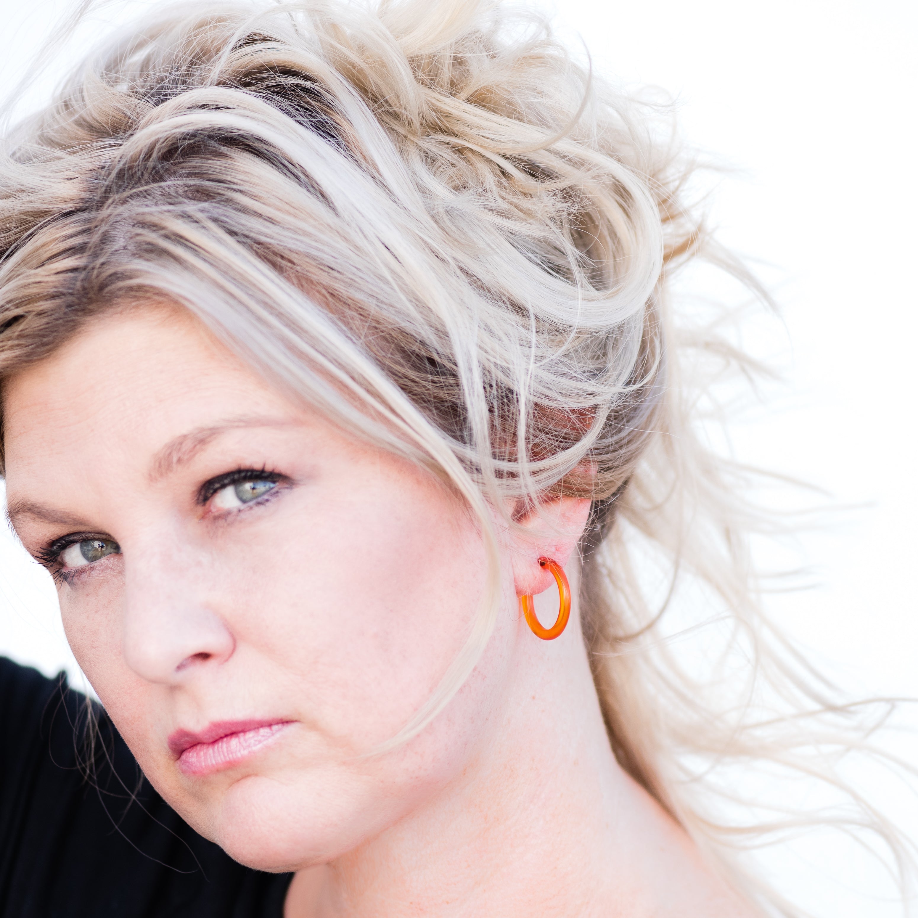 small hoop earrings orange