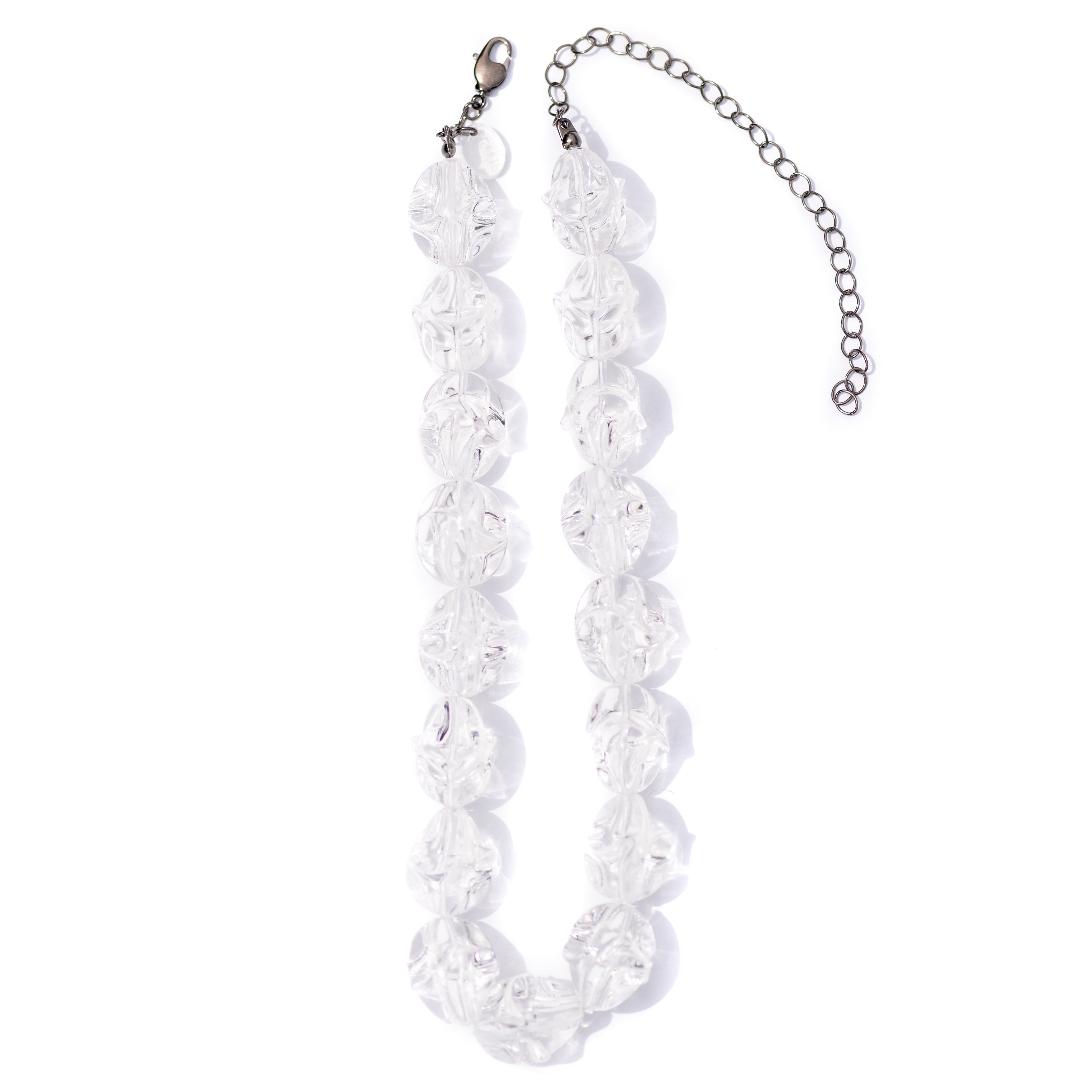 Clear Twisted Baroque Bead Marco Necklace *