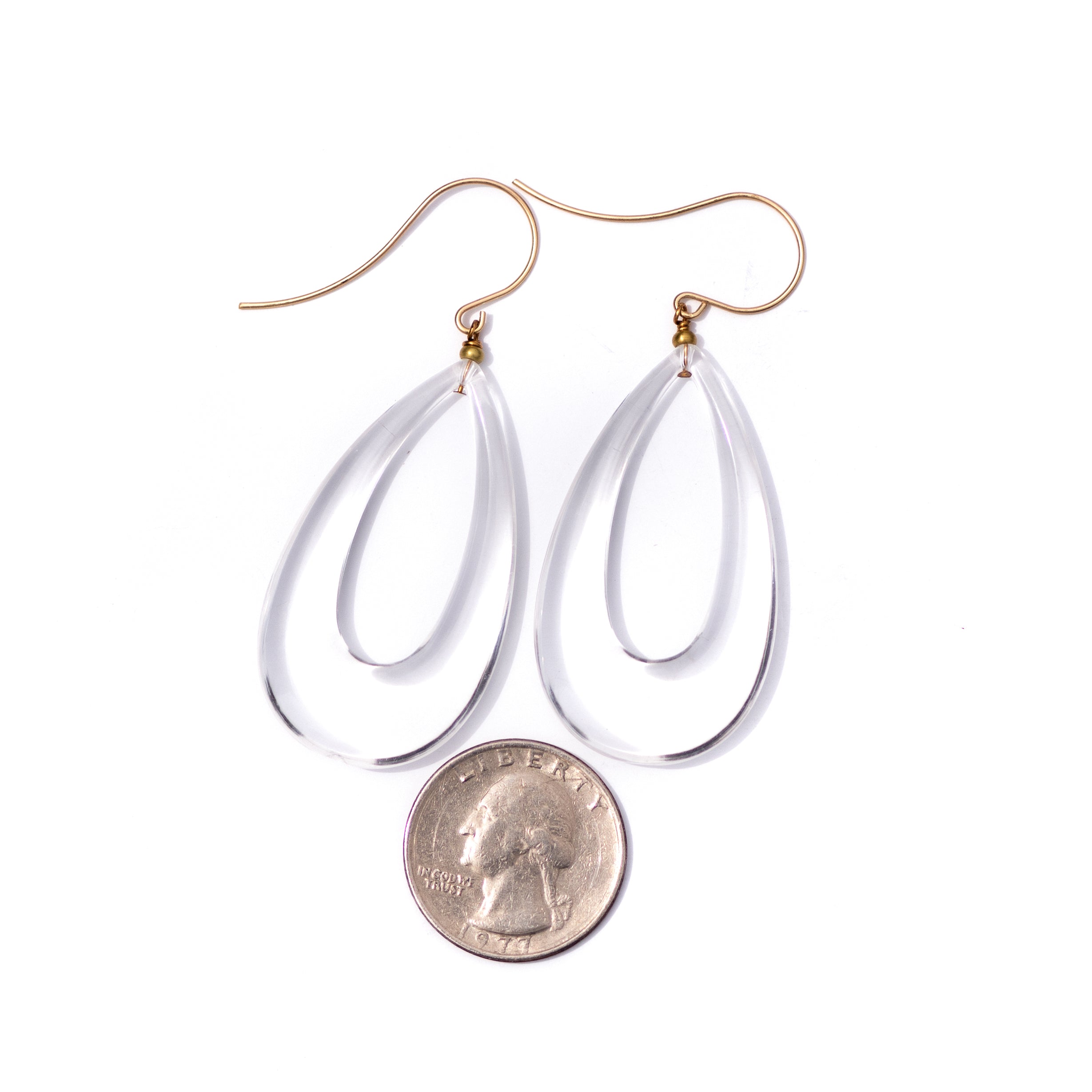 clear teardrop dangle earring