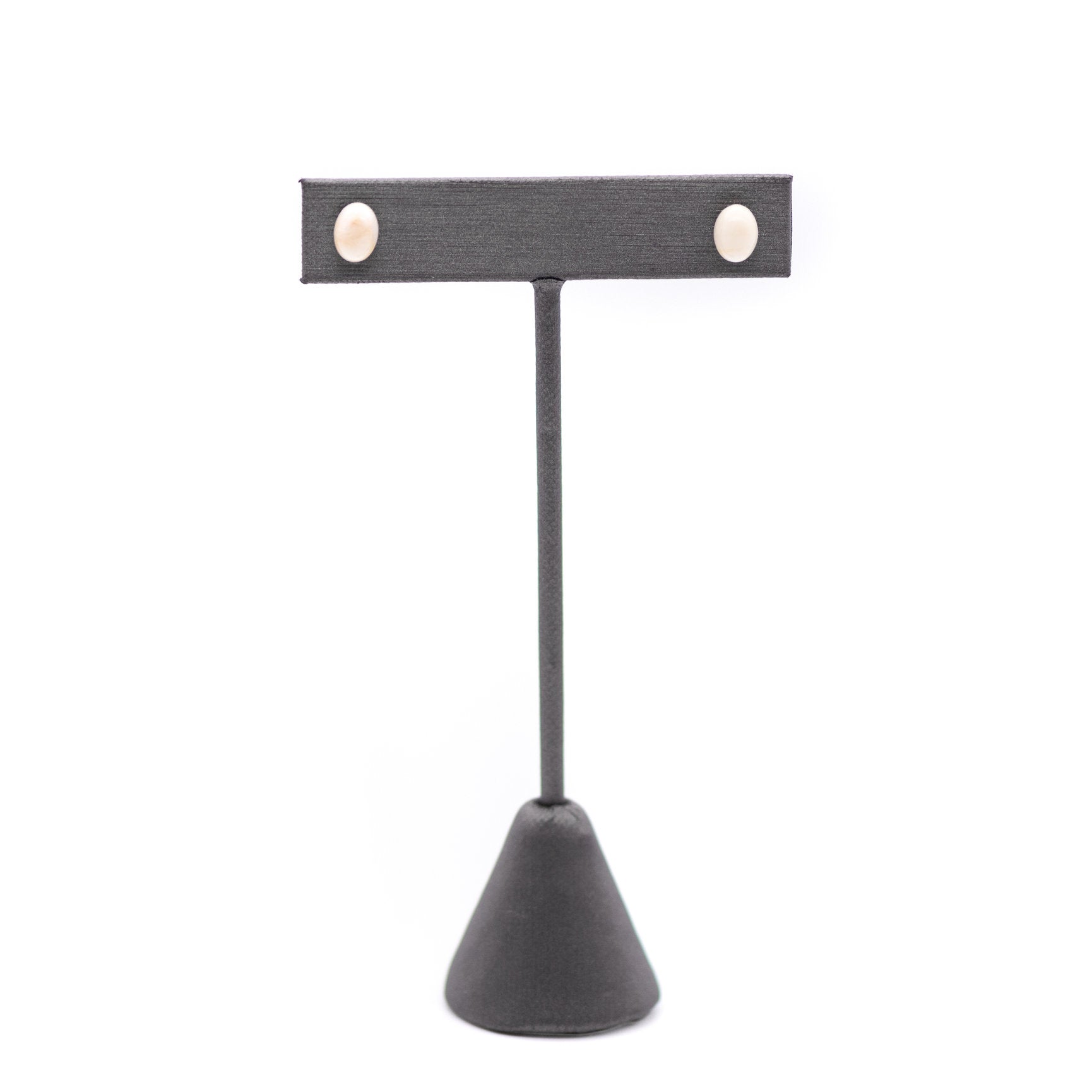 off white oval studs